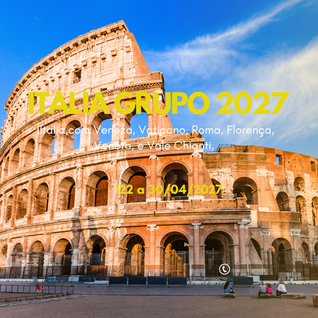 Itália em Grupo – Florença, Pisa, Veneza, Vale de Chianti, Vaticano e Roma
